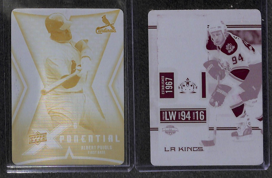 Lot of (4) Numbered 1/1 Printing Plates/Proofs inc. a 1/1 Albert Pujols Printing Plate