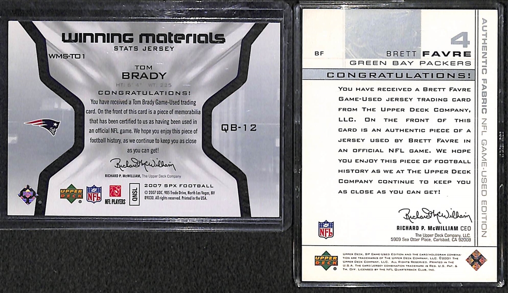Lot of (31) Football Certified Autograph & Jersey Lot w/ Tom Brady & Brett Favre