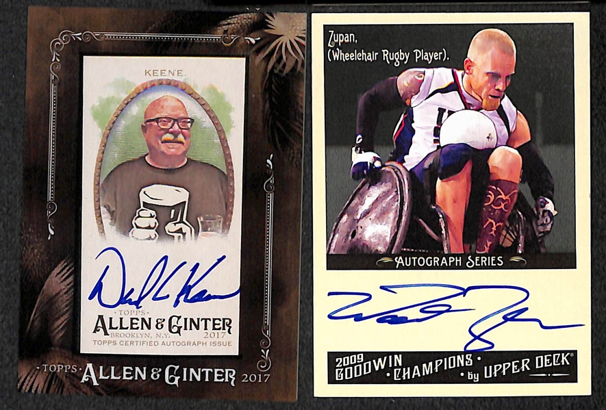 Lot of (17) Golf, MMA, and Non-Sports Autographs & Relics (inc. 4 Allen & Ginter Cards from 2017)