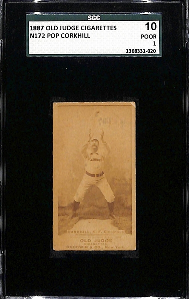 1887 Old Judge Cigarettes N172 Pop Corkhill Card SGC 1