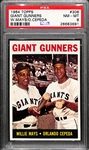 1964 Topps #306 Giant Gunners Mays/Cependa PSA 8