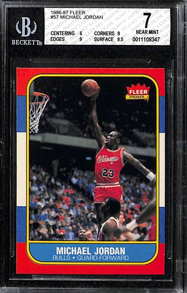 1986-87 Fleer Michael Jordan Rookie Card (#47) - BVG 7