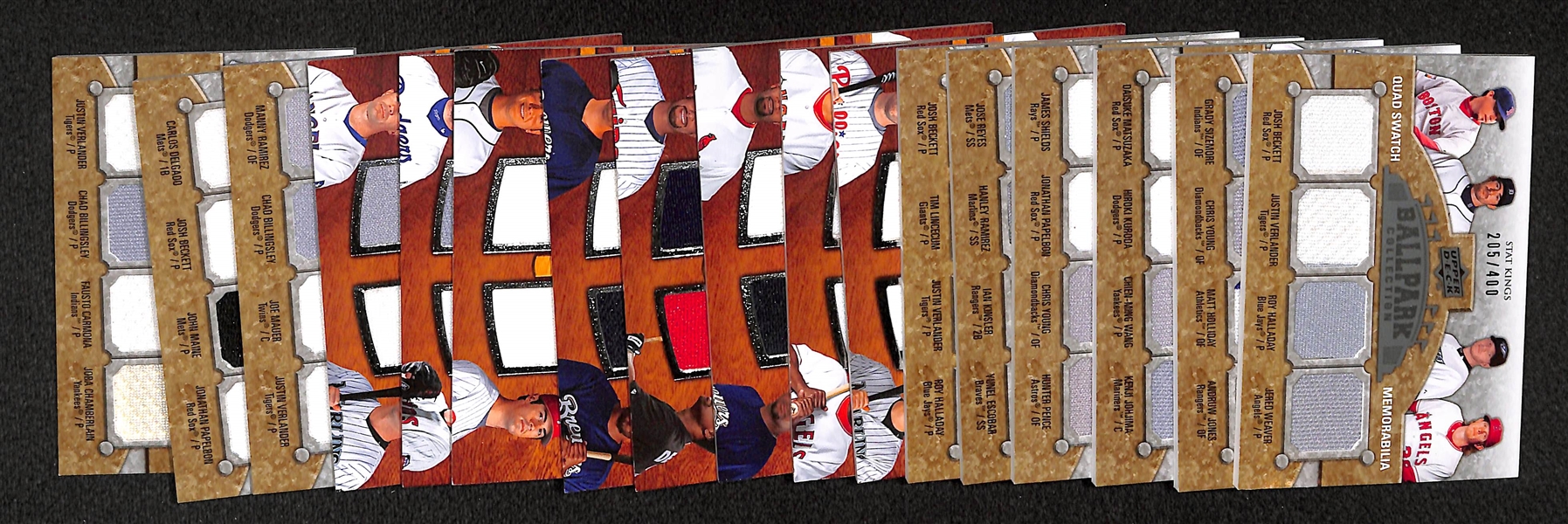 Lot Of 17 Baseball Quad Jersey Cards w. Jeter & Pujols