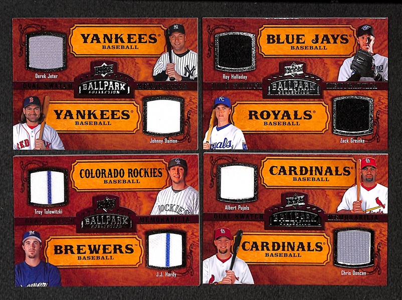 Lot Of 25 Baseball Multi-Player Relic Cards w. Jeter