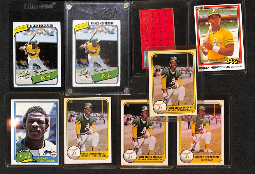 Lot Of 130 Assorted Rickey Henderson Cards