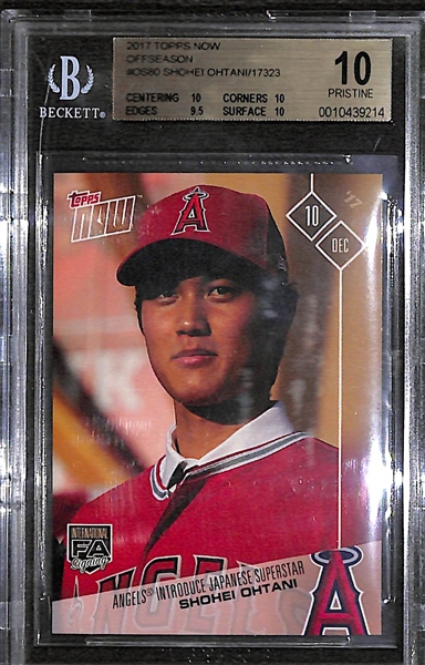 2017 Topps Now Shohei Ohtani Rookie Card Graded BGS 10 Pristine! (His Only 2017 Angels Rookie)