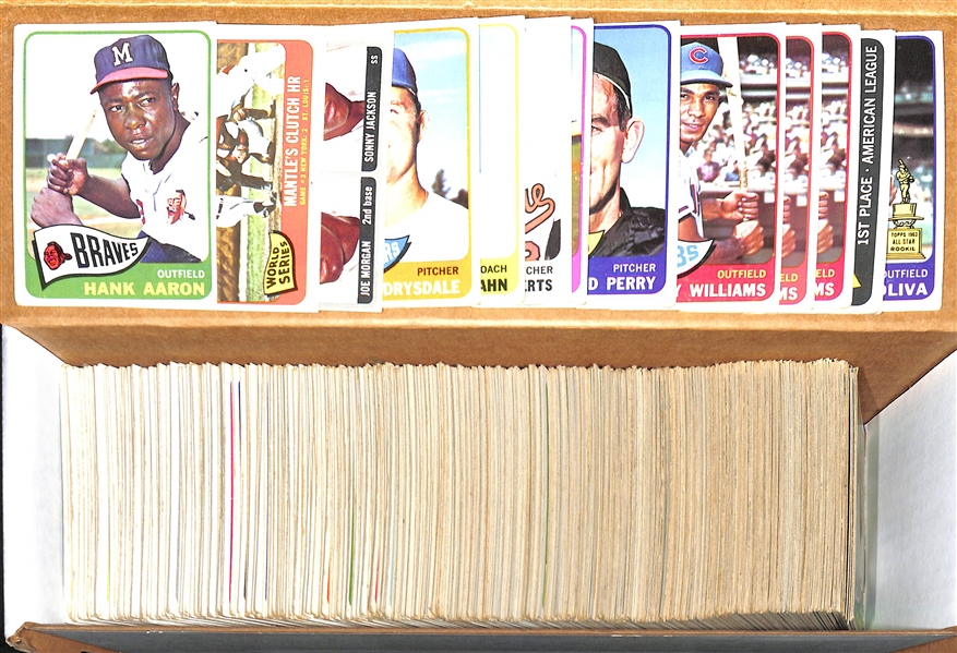 Lot of 500+ 1965 Topps Baseball Cards w. Aaron