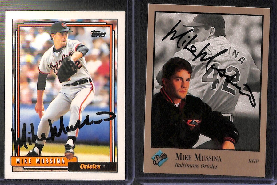 Lot of (20) Signed Orioles Cards w/ Jim Palmer, (7) Mike Mussina, Rick Dempsey, and Nick Markakis