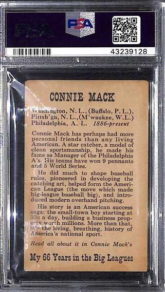   1951 Connie Mack - Connie Mack Book Card PSA 2