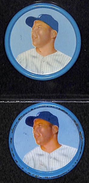 Lot of (2) 1962 Mickey Mantle (#41) Salada Coins