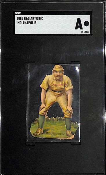 1888 R&S Artistic Baseball Card (Indianapolis) Graded SGC Authentic
