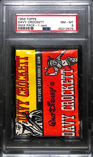1956 Topps Davey Crockett Unopened Wax Pack PSA 8