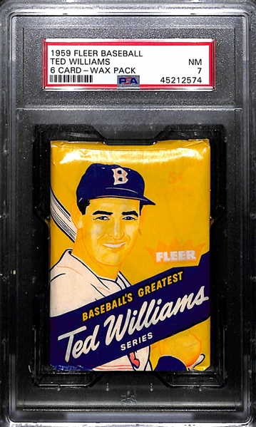 1959 Fleer Ted Williams Unopened Wax Pack PSA 7