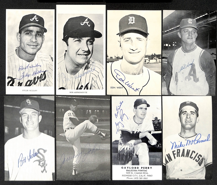 Lot of (37) Signed Baseball Photo Cards/Postcards (Mostly from 1960s) - From Photographers George Brace and J.D. McCarthy w. JSA Auction LOA