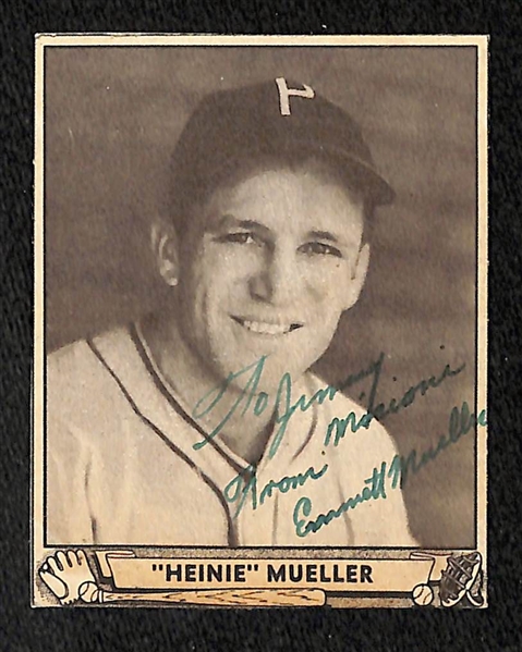 Pete Fox Signed 1939 Play Ball Card and Heine Meuller 1940 Signed Play Ball Card (Both Cards Are Trimmed)  - JSA Auction LOA