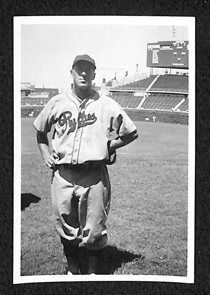 Lot of (4) Phillies & A's Original 1930s-40s Pocket Photos - Bob Johnson, Sam Chapman, Roy Hughes, Wayne LeMaster