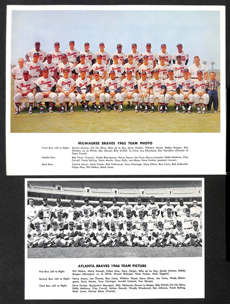 Lot of (39) Milwaukee/Atlanta Braves Team Photos From 1965-1973
