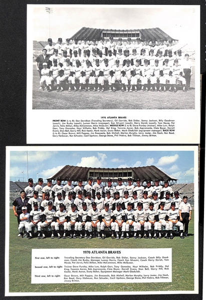 Lot of (39) Milwaukee/Atlanta Braves Team Photos From 1965-1973