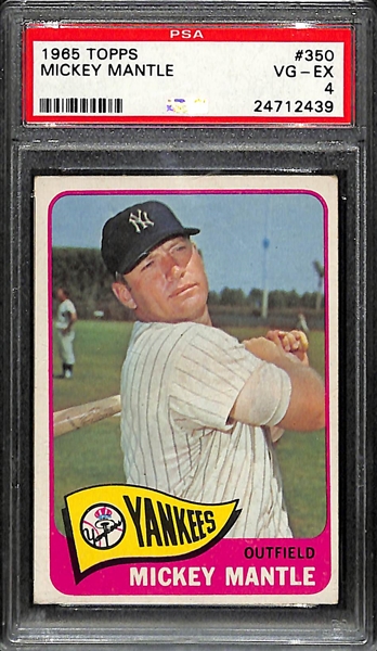 1965 Topps Mickey Mantle #350 Graded PSA 4
