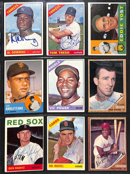 Lot of (32) Different Baseball Autograph Cards from 1952 Bowman - 1969 Topps w. 1958 Herb Score Autograph