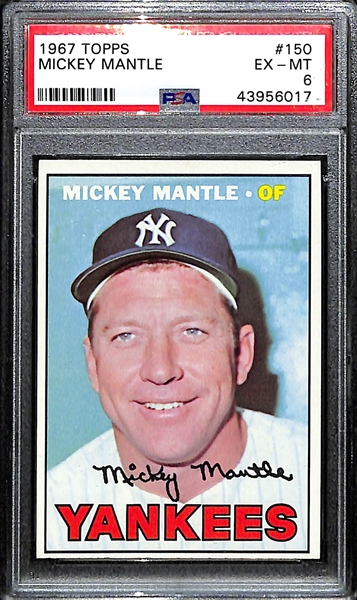 1967 Topps Mickey Mantle # 150 Graded PSA 6
