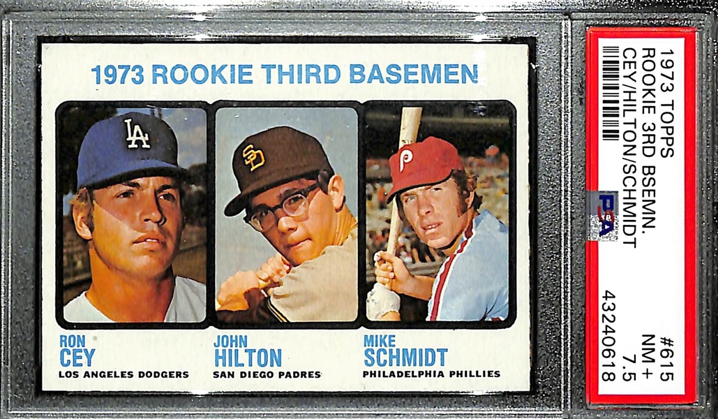 1973 Topps Mike Schmidt #615 Rookie Card (w. Ron Cey) Graded PSA 7.5 NM+ (Near Perfect Centering! Looks Undergraded!)
