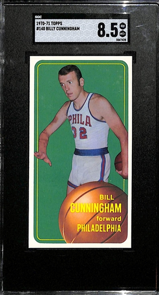 1970-71 Topps Billy Cunningham Pack-Fresh Tallboy #140 Graded SGC 8.5 NM-MT+
