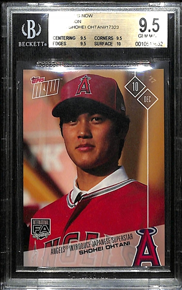 2017 Topps Now Shohei Ohtani Rookie Card #OS-80 Graded BGS 9.5 Gem Mint (His Only 2017 Card in an Angels Uniform - Short Printed On-Demand Card)