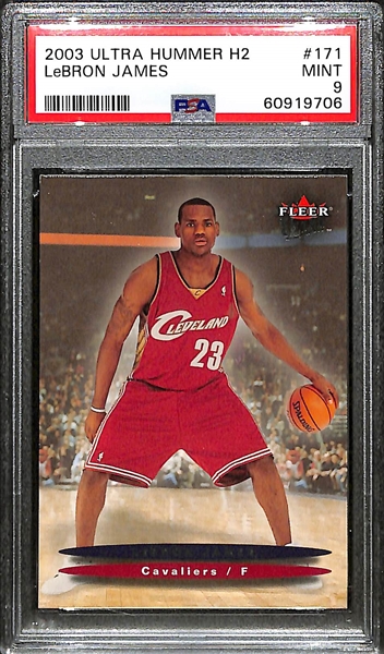 2003-04 Ultra Hummer H2 LeBron James Limited Edition Rookie Card #171 Graded RARE PSA 9 Mint (These Usually Do Not Grade High)