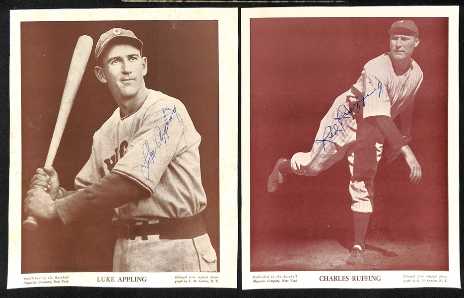 Lot of (16) Signed Supplemental Baseball Photos w. Luke Appling, Red Ruffing, Bob Feller and Others (JSA Auction Letter)
