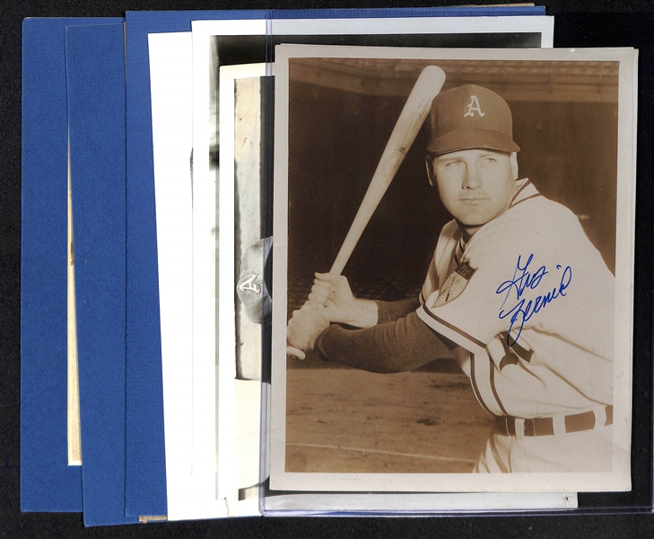 Lot of (8) Autographed Baseball Photos w. Gus Zernial and Others (JSA Auction Letter) 