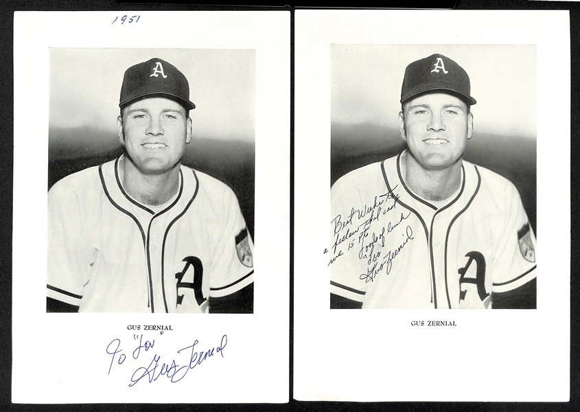 Lot of (55+) Autographed Mostly Philadelphia A's Photos w. Gus Zernial, Ferris Fain, Bobby Shantz and Others (JSA Auction Letter)