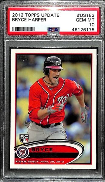 HOT! 2012 Topps Update Bryce Harper #US183 Rookie Card Graded PSA 10 Gem Mint!  His First Topps Update Rookie Card!