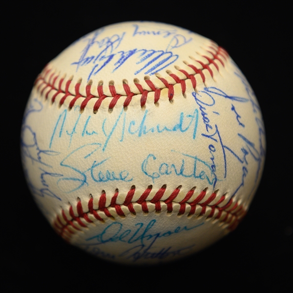 1973 Philadelphia Phillies Team Signed Baseball w. 26 Signatures w. Schmidt (Rookie Season) and Carlton (PSA/DNA Cert.)