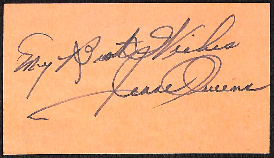 Jesse Owens Autographed Event Ticket (JSA Auction Letter)
