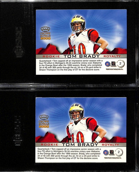 Lot of (2) 2000 Pacific Crown Royale Tom Brady Rookie Cards - Graded SGC 7 and SGC 6.5