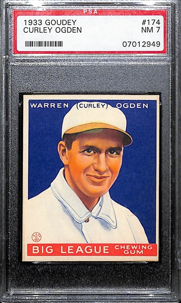 1933 Goudey Curley Ogden # 174 Graded PSA 7