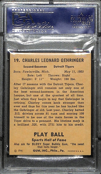 1941 Play Ball Charley Gehringer # 19 PSA 6