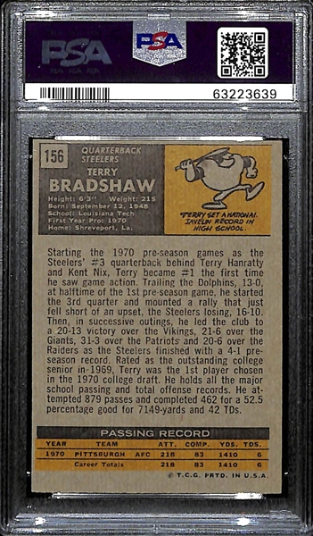 1971 Topps Terry Bradshaw Rookie # 156 Graded PSA 8
