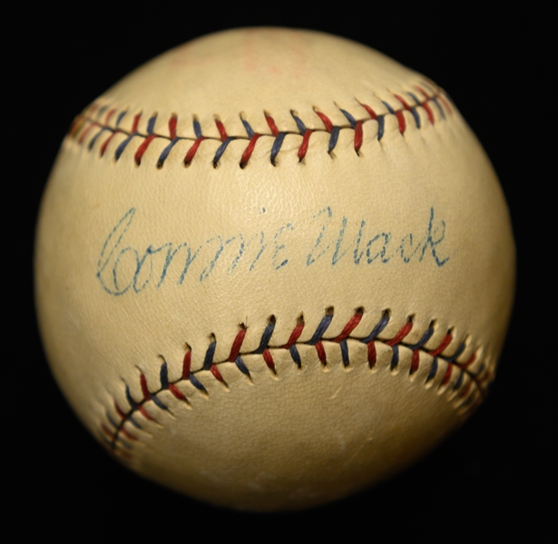 Connie Mack Single Signed Official Reach American League Baseball - JSA LOA