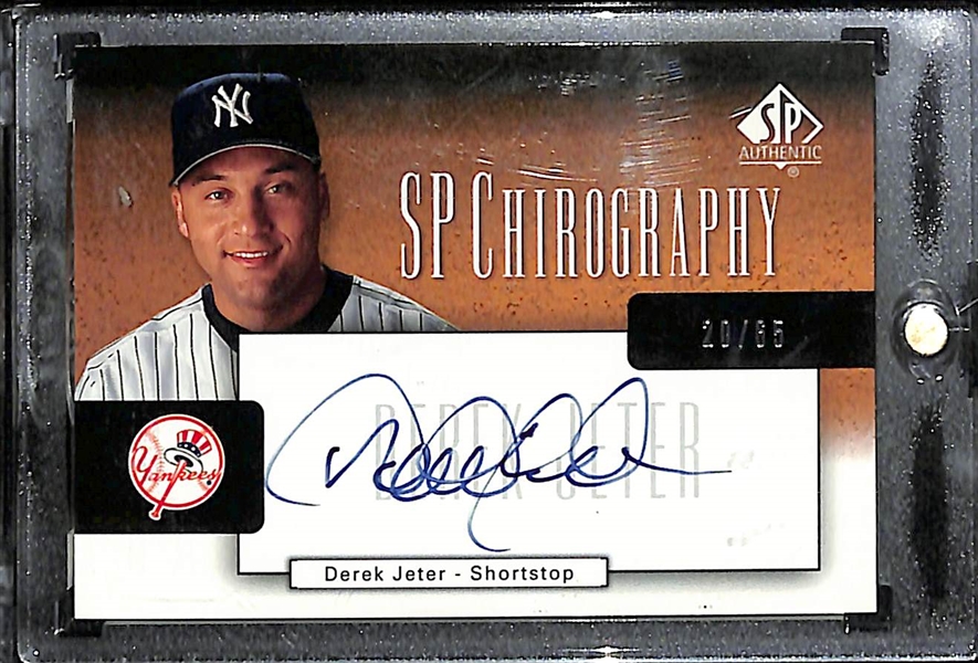 2004 SP Authentic Chirography Derek Jeter On-Card Autograph Card #20/65 - Rare Auto Card of the Yankees Legend!