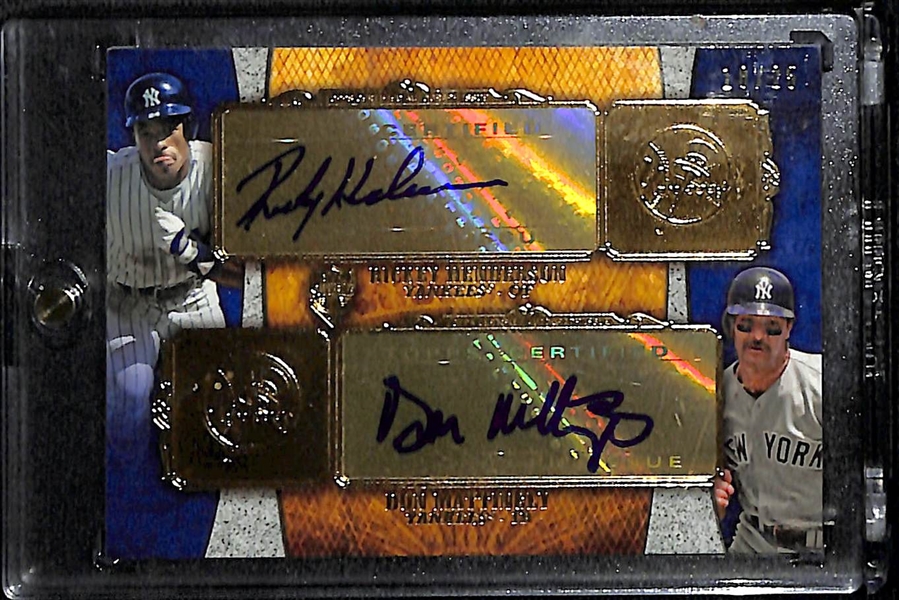 2013 Topps Supreme Rickey Henderson & Don Mattingly Yankees Dual Autograph Card #ed 18/25