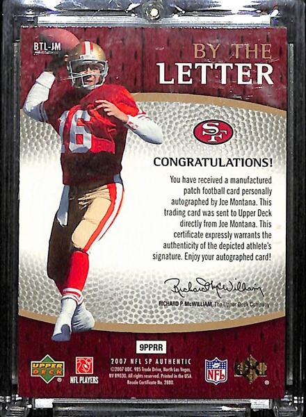 2007 SP Authentic Joe Montana By The Letter Autographed Letter Card