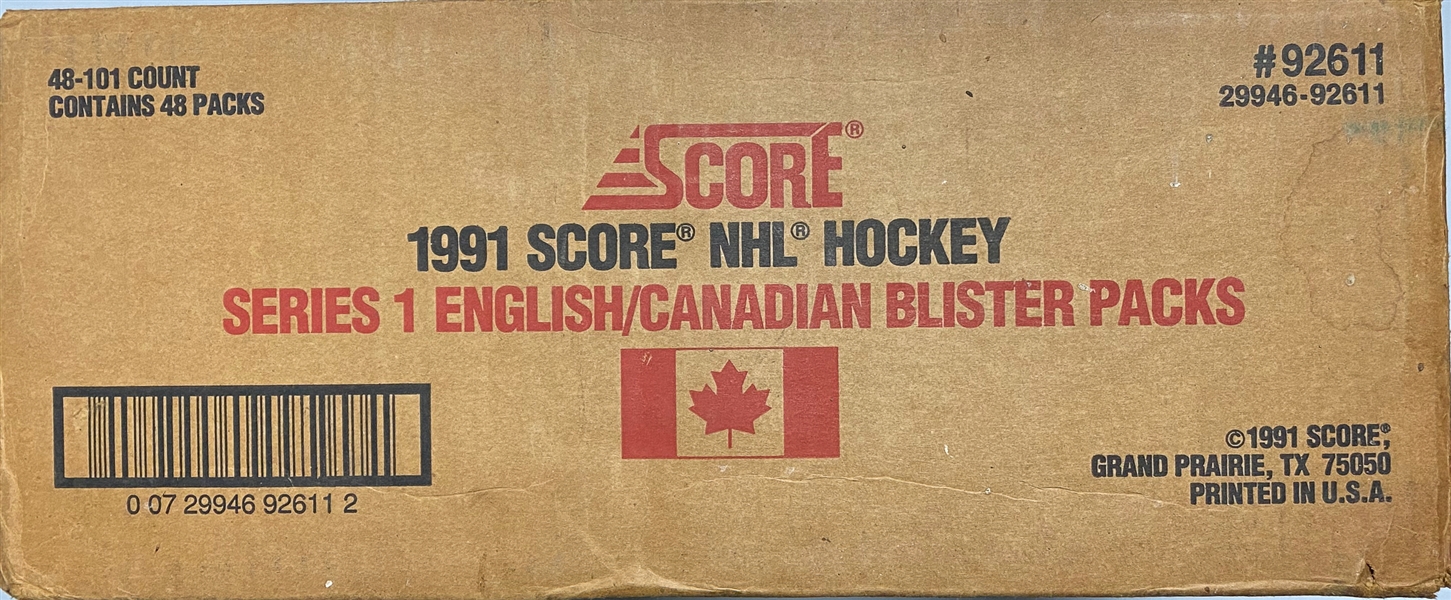 1991-92 Score NHL Hockey English Canadian Series 2 Sealed Case of 48 Blister Packs