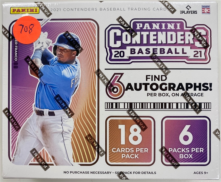  2021 Panini Contenders Baseball Sealed Hobby Box (6 Autographs)