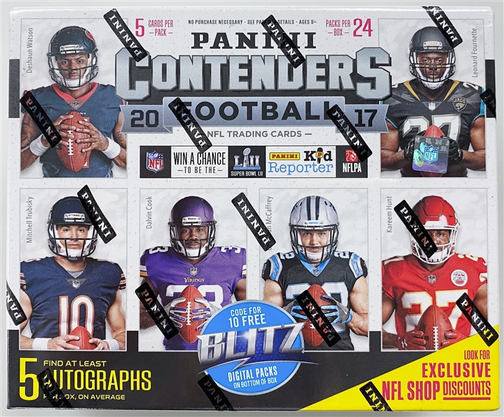 2017 Panini Contenders Football Factory-Sealed Hobby Box (Potential Patrick Mahomes Autographed Rookie Card) - At least 5 Autographs Per Box!