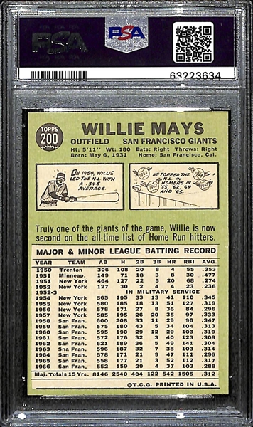 1967 Topps Willie Mays # 200 Graded PSA 7 (ST)