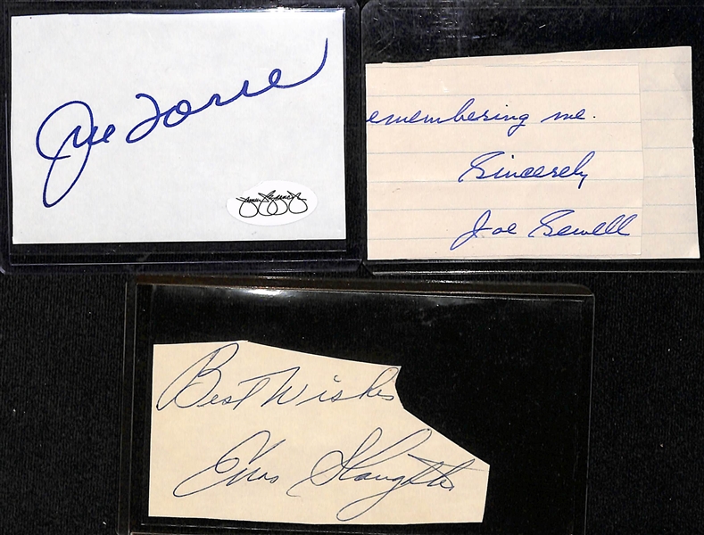 Lot of (65+) Autographed Baseball Cuts and Index Cards w. Joe Torre, Joe Sewell, Enos Slaughter and Others (JSA Auction Letter)