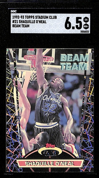 1992-93 Stadium Club Beam Team Complete Set (All 21 Cards) w. SGC 7 Michael Jordan and SGC 6.5 Shaquille O'Neal Rookie Card