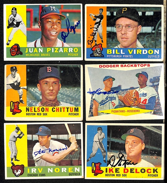 Lot of (22) 1960-62 Topps Autographed Baseball Cards w. Whitey Herzog, Bill Virdon and Others (JSA Auction Letter)